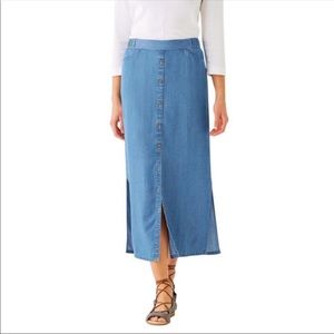 J. Jill chambray button midi length skirt